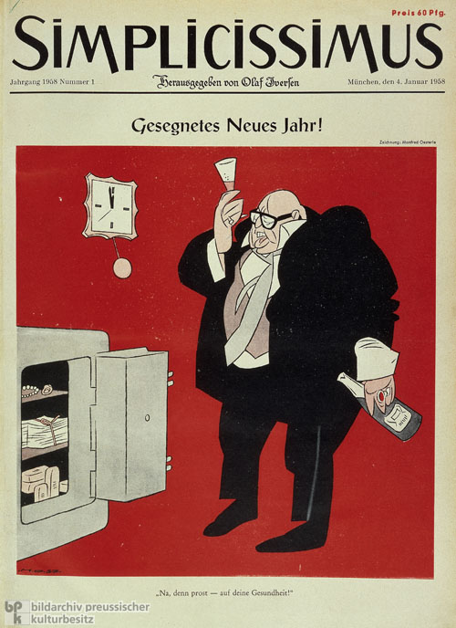 Blessed New Year: Cover Page of <i>Simplicissimus</i> (January 4, 1958)